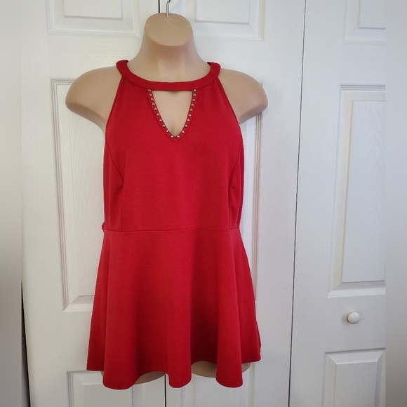 torrid Tops - Torrid High Collar Peplum Top